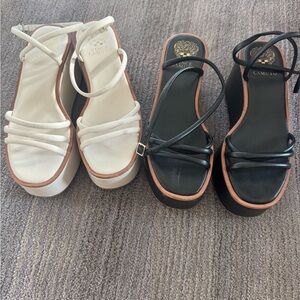 Vince Camuto Black and White Platform Sandals